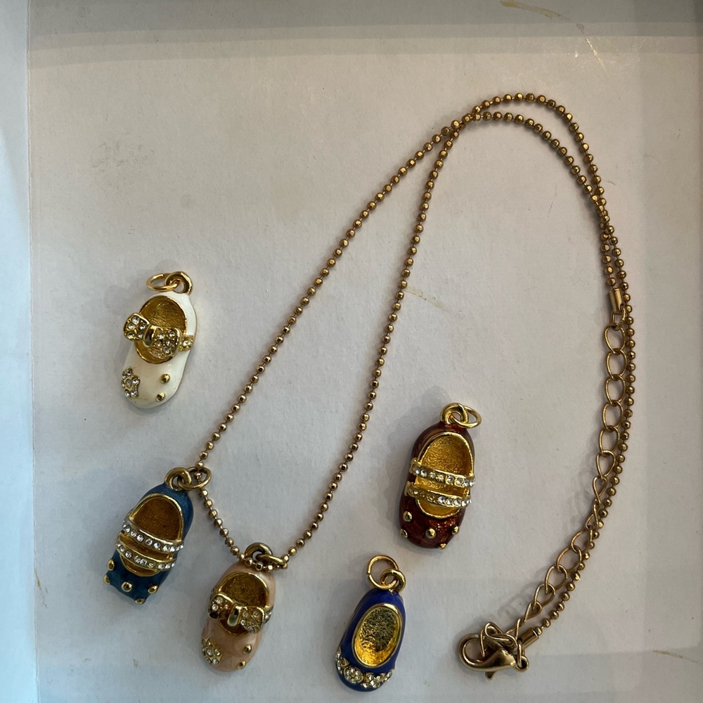 Necklace with shoe charms